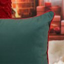 Ver imagem 3 de Capa Almofada Natalina Veludo Lisa com Cordonê 43x43cm