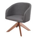 Ver imagem 5 de Kit com 2 Poltronas Giratórias Zara em Madeira Castanho – Exclusiva Linho Chumbo