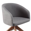Ver imagem 3 de Kit com 2 Poltronas Giratórias Zara em Madeira Castanho – Exclusiva Linho Chumbo
