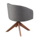 Ver imagem 4 de Kit com 2 Poltronas Giratórias Zara em Madeira Castanho – Exclusiva Linho Chumbo