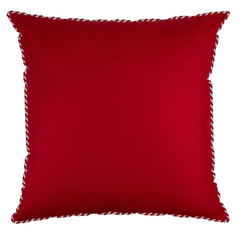 Capa de Almofada Natalina Lisa Aveludada com Cordão 43x43cm