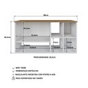 Ver imagem 6 de Gabinete de Banheiro Suspenso 90 cm BA308 2 Portas e Nichos sem Cuba Essence Yescasa