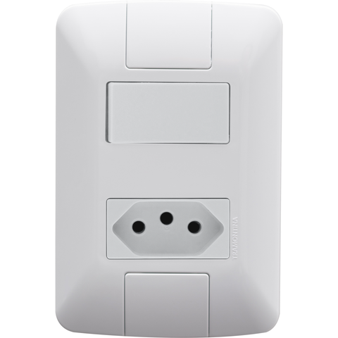 Conjunto 1 Interruptor Paralelo 1 Tomada 2P + T 10A Tramontina