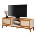 Ver imagem 2 de Rack para TV até 55 Polegadas 100% MDF 180cm Portas em Tela Rattan Andros Bege Off White/Cedro