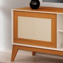 Ver imagem 4 de Rack para TV até 75 Polegadas 100% MDF 180cm Portas em Tela Rattan Andros Bege Off White/Cedro