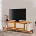 Ver imagem 7 de Rack para TV até 55 Polegadas 100% MDF 180cm Portas em Tela Rattan Andros Bege Off White/Cedro