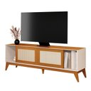 Ver imagem 6 de Rack para TV até 55 Polegadas 100% MDF 180cm Portas em Tela Rattan Andros Bege Off White/Cedro