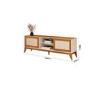 Ver imagem 3 de Rack para TV até 55 Polegadas 100% MDF 180cm Portas em Tela Rattan Andros Bege Off White/Cedro