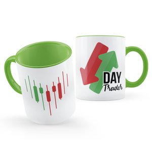 Caneca Coração Candles Investidor Day Trader:Verde
