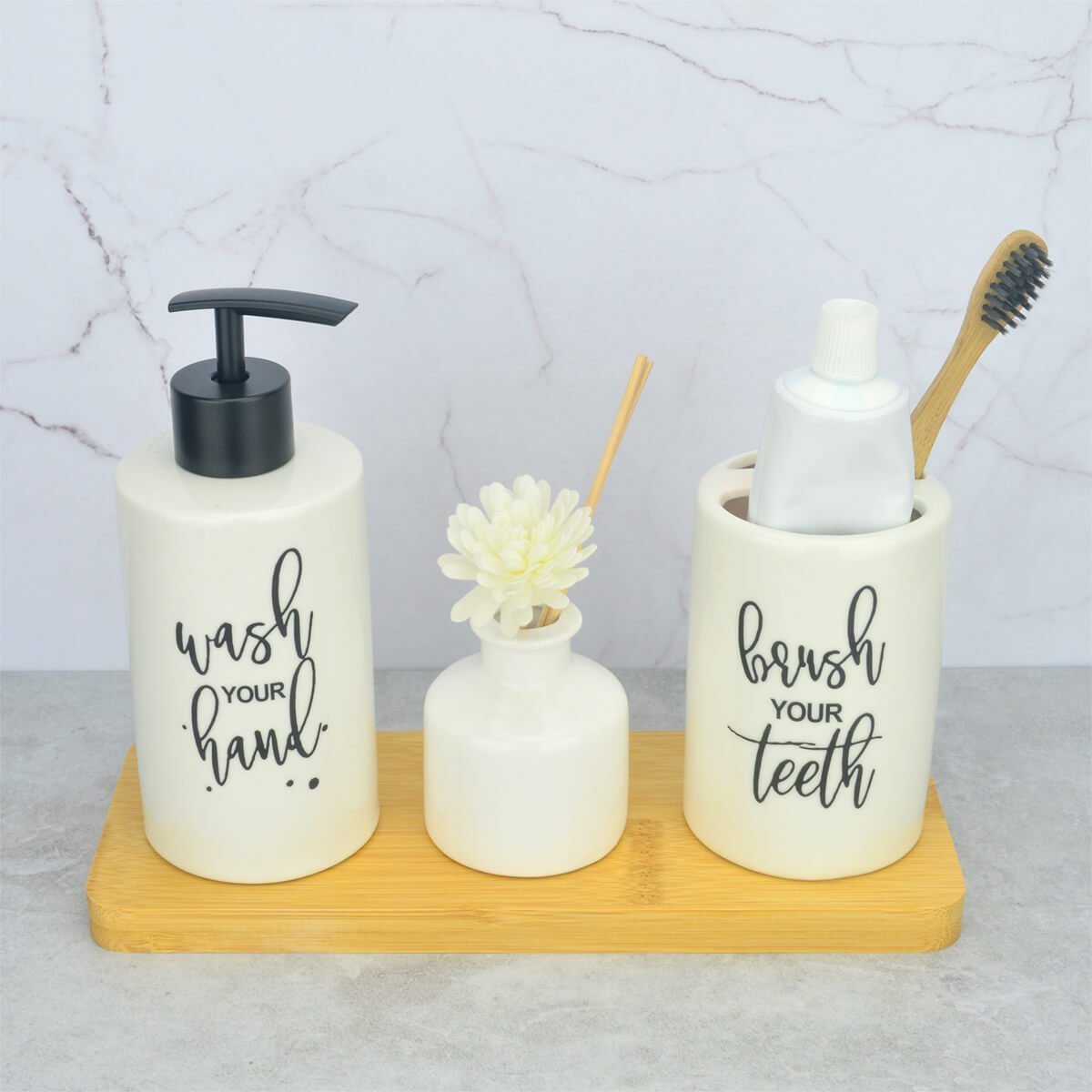 Kit Banheiro Lavabo 2 Peças Porcelana Branco Wincy 320ml - 2