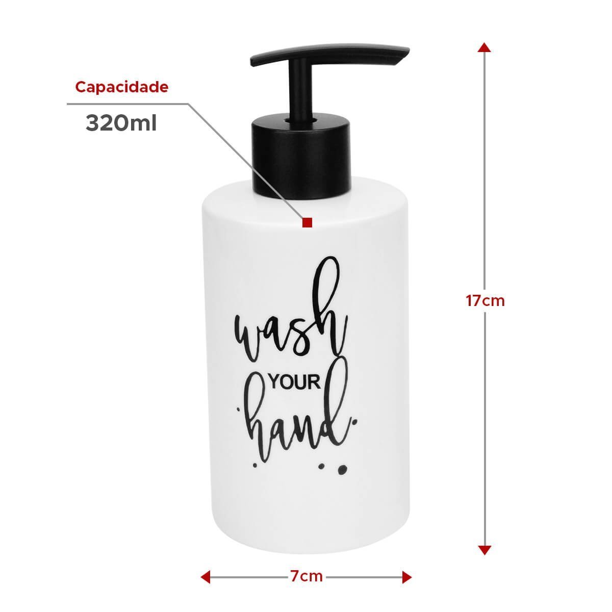Kit Banheiro Lavabo 2 Peças Porcelana Branco Wincy 320ml - 3