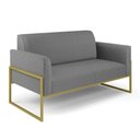 Ver imagem 1 de Sofá Namoradeira Base Industrial Alta Dourado Marisa Linho D03 - D\'rossi Cor A26 Grafite