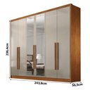 Ver imagem 2 de Guarda Roupa Casal Linea Plus 6 Portas 8 Gavetas com Espelho Cinamomo Fendi - Novo Horizonte