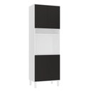 Ver imagem 1 de Paneleiro 70cm 4 Portas e 1 Nicho para Forno Microondas Dora Branco/preto