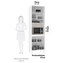 Ver imagem 2 de Paneleiro 70cm 4 Portas e 1 Nicho para Forno Microondas Dora Branco/preto