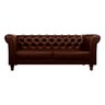 Sofá Decorativo Sala de Estar Chesterfield 3 Lugares 200cm Couro Conhaque - Mozzelar - 5