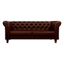 Ver imagem 5 de Sofá Decorativo Sala de Estar Chesterfield 3 Lugares 200cm Couro Conhaque - Mozzelar