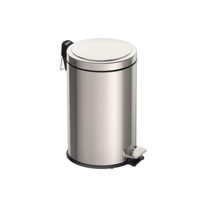 Lixeira com Pedal de 12 L em Aço Inox Polido, com Balde Interno Removível e Tampa com Sistema Stay