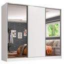Ver imagem 2 de Guarda Roupa Juvenil 100% Mdf Madesa Kevin 3 Portas de Correr com Espelhos - Branco