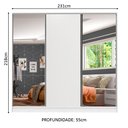 Ver imagem 3 de Guarda Roupa Juvenil 100% Mdf Madesa Kevin 3 Portas de Correr com Espelhos - Branco