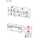 Ver imagem 5 de Kit com 2 Balcões de Cozinha 150cm e 70cm Veneza Multimóveis V2073 Preto