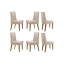 Ver imagem 1 de Cadeira Sala de Jantar Dafne Kit 6 Un Naturalle/suede Creme - Rufato