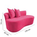 Ver imagem 2 de Namoradeira Sofá Feijão Hana Orgânica Couro Rosa Pink