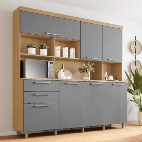 Cozinha Compacta Nobreza Nesher 7 Portas 2 Gavetas