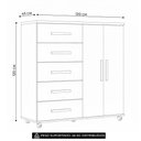 Ver imagem 7 de Cômoda para Quarto Torena A02 5 Gavetas 2 Portas em MDF-MDP Branco Mpozenato