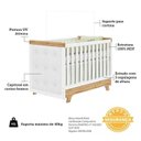 Ver imagem 5 de Berço Minicama com Capitonê 100% MDF Retrô Kakau Espresso Móveis Branco/Brilho/Amêndoa