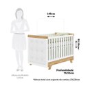 Ver imagem 4 de Berço Minicama com Capitonê 100% MDF Retrô Kakau Espresso Móveis Branco/Brilho/Amêndoa