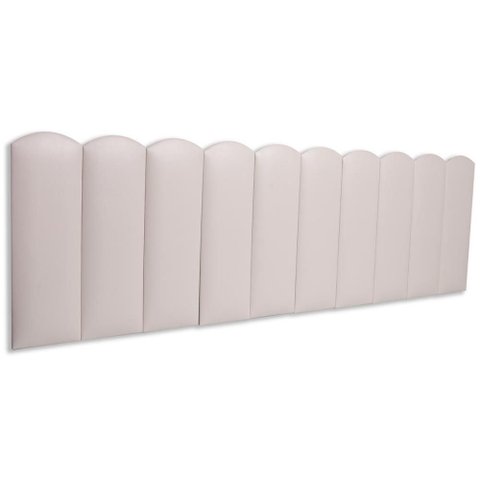 Cabeceira King Kit 10 Placas Modelo Nuvem - Courino Marfim / Off White