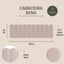 Ver imagem 2 de Cabeceira King Kit 10 Placas Modelo Nuvem - Courino Marfim / Off White