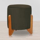 Ver imagem 3 de Puff Jade Pés de Madeira Suede: Marrom