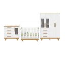 Ver imagem 3 de Quarto de Bebê com Berço Guarda-Roupa e Cômoda com Janelas 100% MDF Retrô Kakau Espresso Móveis