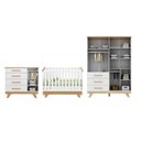 Ver imagem 5 de Quarto de Bebê com Berço Guarda-roupa e Cômoda com Janelas 100% Mdf Retrô Kakau Espresso Móveis