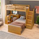 Ver imagem 4 de Beliche Multifuncional Solteiro Adulto com Escrivaninha Star Office Casatema MadeiraOriginals Marrom
