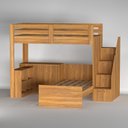 Ver mais imagens de Beliche Multifuncional Solteiro Adulto com Escrivaninha Star Office Casatema MadeiraOriginals