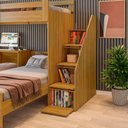 Ver imagem 7 de Beliche Multifuncional Solteiro Adulto com Escrivaninha Star Office Casatema MadeiraOriginals Marrom