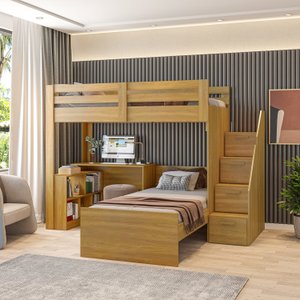 Beliche Multifuncional Solteiro Adulto com Escrivaninha Star Office Casatema