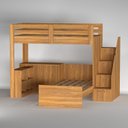 Ver mais imagens de Beliche Multifuncional Solteiro Adulto com Escrivaninha Star Office Casatema MadeiraOriginals Marrom