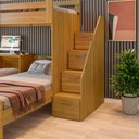 Ver imagem 7 de Beliche Multifuncional Solteiro Adulto com Escrivaninha Star Office Casatema MadeiraOriginals Marrom