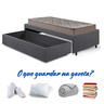 Base Box Cama Solteiro Sapateira Suede Cinza e Colchão Supreme D33 Gazin 88x188 - 3