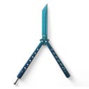 Ver imagem 1 de Canivete Butterfly com Corte Aço Inox Bsl-6 Fade Roxo Verde:verde