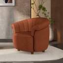Ver imagem 1 de Poltrona Decorativa Latvia 86cm Pés de Madeira Linho Terracota G45 - Gran Belo