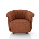 Ver imagem 2 de Poltrona Decorativa Latvia 86cm Pés de Madeira Linho Terracota G45 - Gran Belo