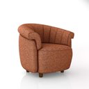 Ver imagem 4 de Poltrona Decorativa Latvia 86cm Pés de Madeira Linho Terracota G45 - Gran Belo