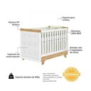 Ver imagem 6 de Quarto de Bebê Berço Capitonê Guarda-Roupa e Cômoda com Janelas 100% MDF Retrô Kakau Espresso Móveis Branco/Brilho/Amêndoa