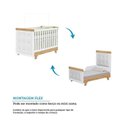 Ver imagem 7 de Quarto de Bebê Berço Capitonê Guarda-Roupa e Cômoda com Janelas 100% MDF Retrô Kakau Espresso Móveis Branco/Brilho/Amêndoa