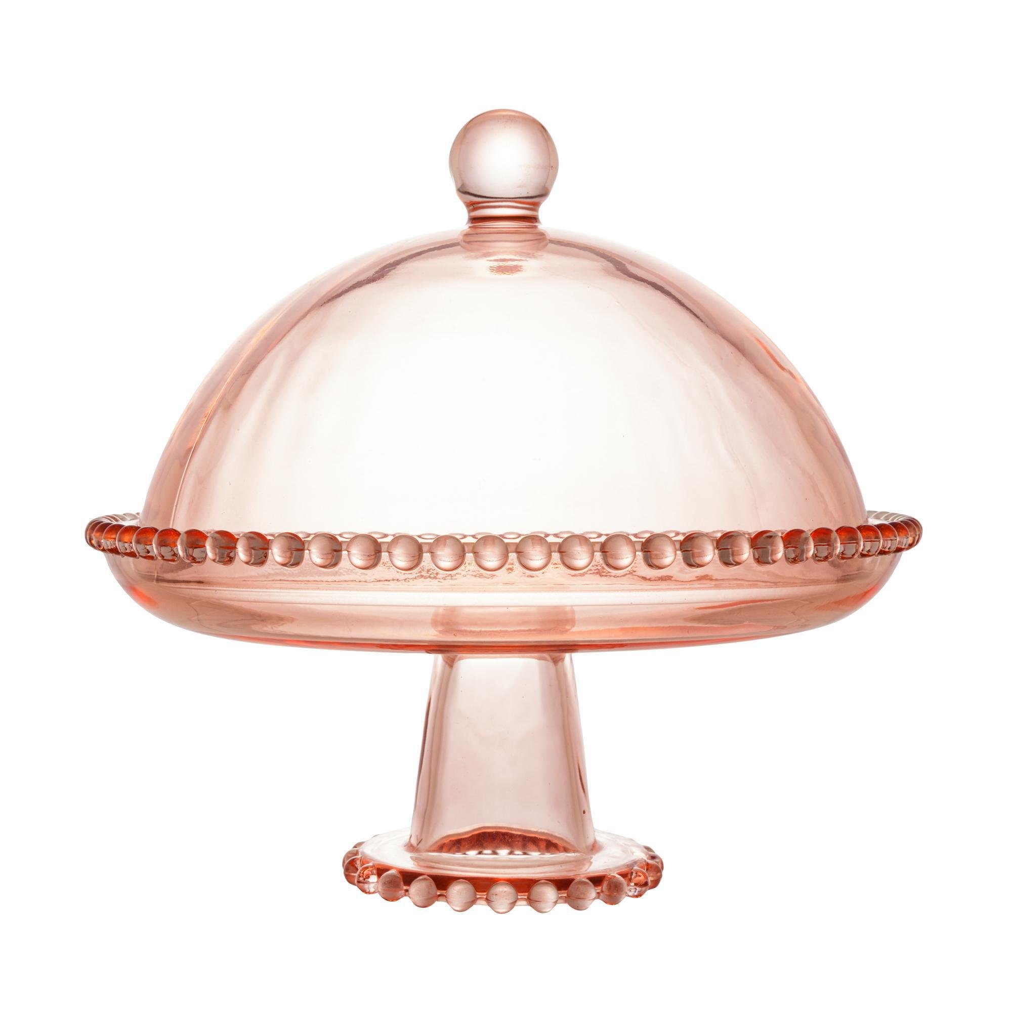 Prato Cristal com Pé e Tampa Pearl Rosa 20x18cm - Wolff - 2